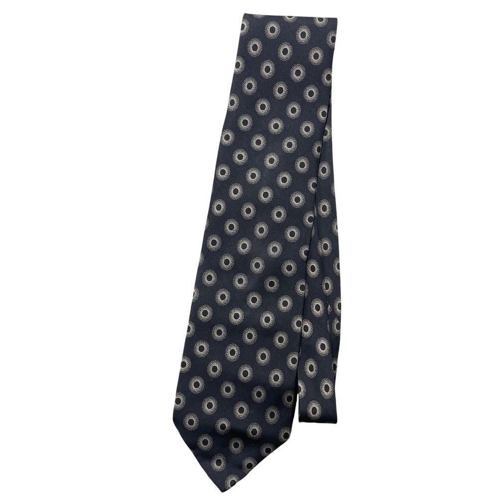 Giorgio Armani Tie Mens One Size Blue Polka Dot Classic Woven Silk Necktie Italy